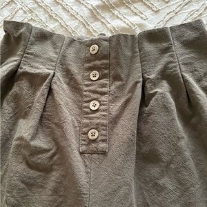 Olive Faux Button-Front Pants